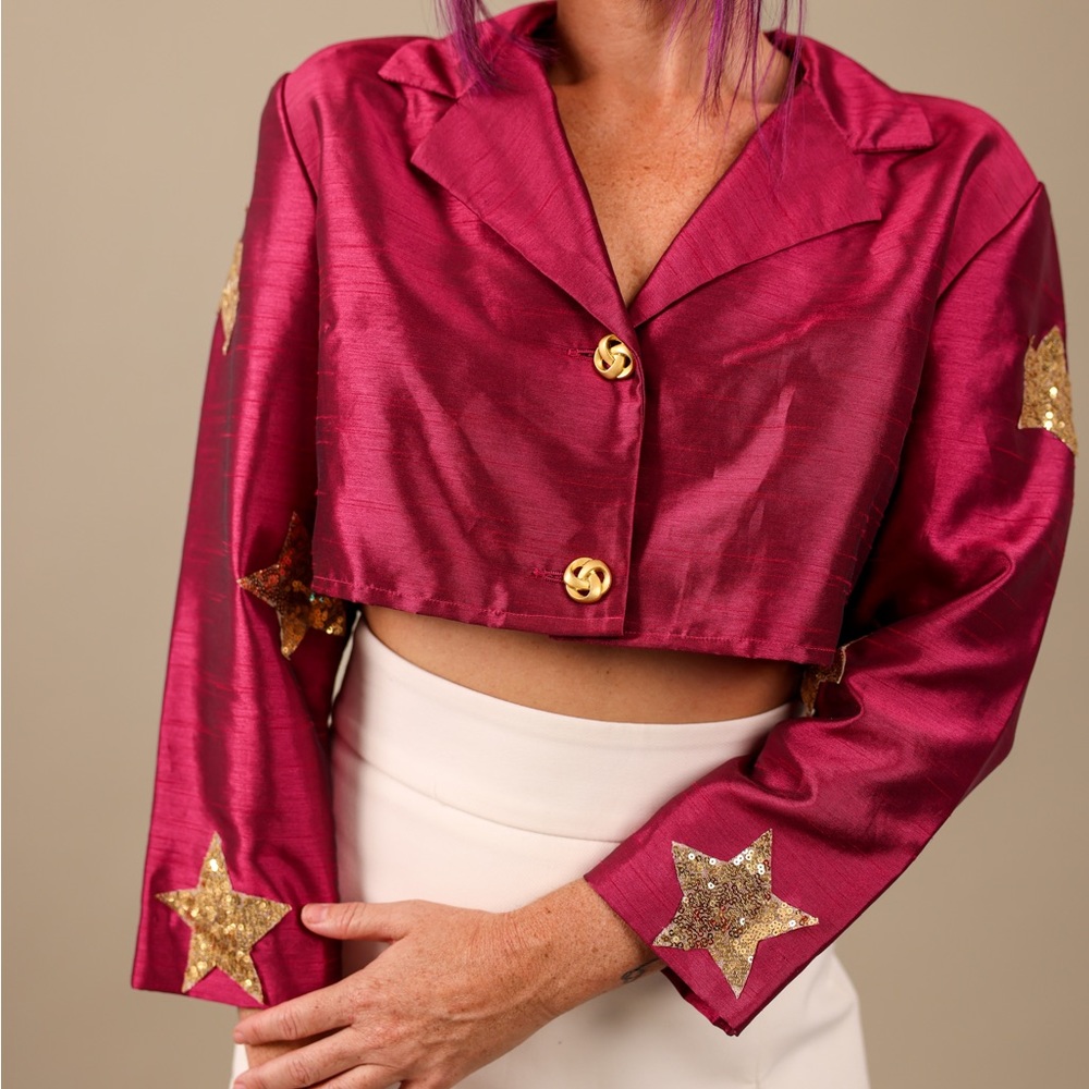 Vintage Stars Crop Blazer